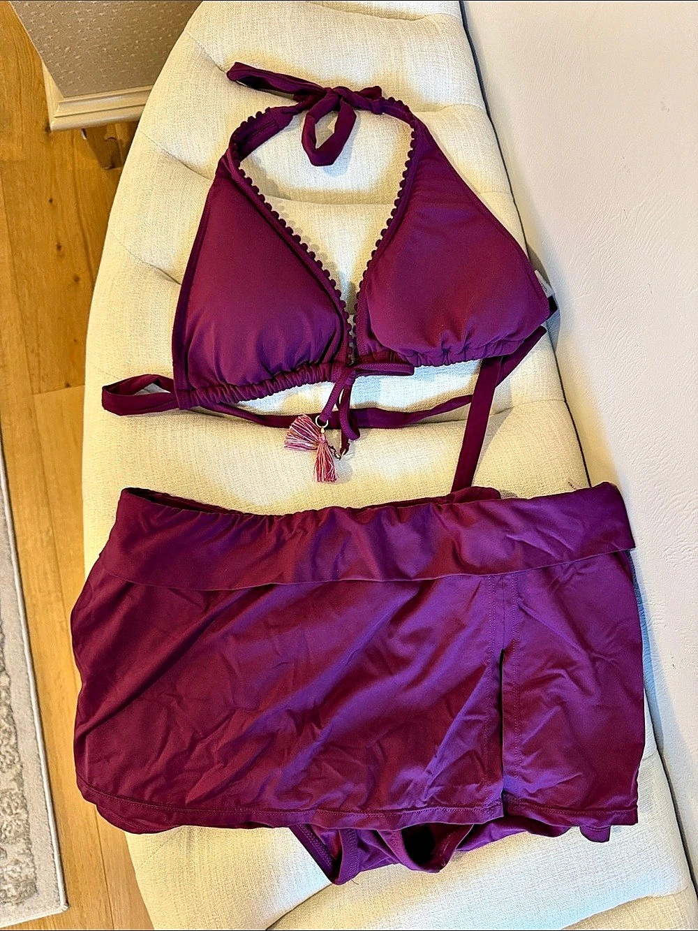 Bleu Rod Beattie Tassel Bikini Set in Purple Size 12